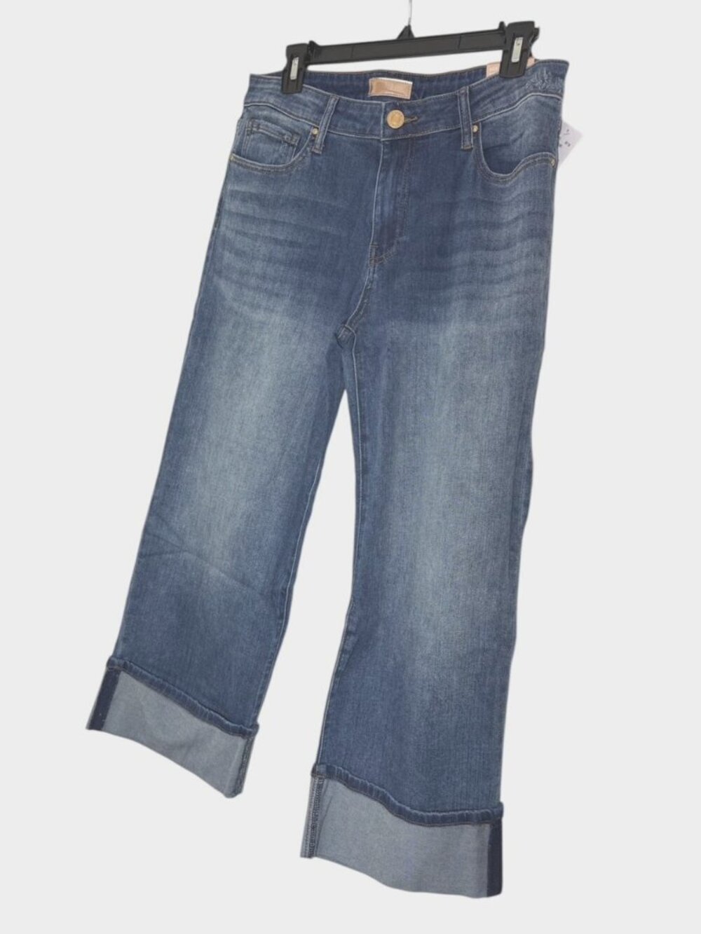 Kut From The Kloth Womens High Rise Wide Leg Crop Roll Up Cuffs Jeans Sz 12 New - Picture 5 of 9